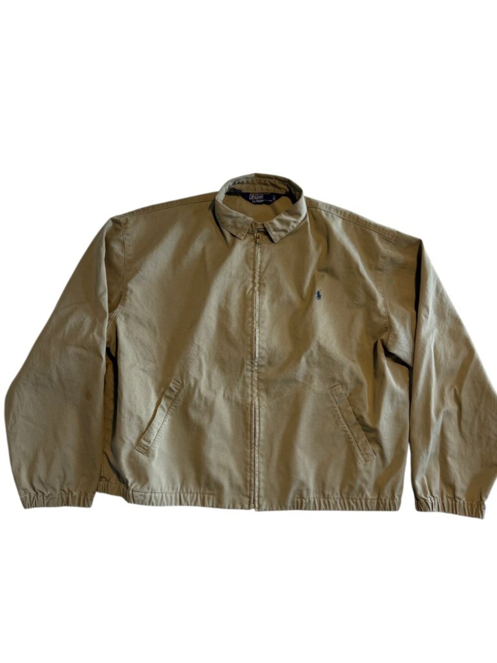 Vintage 80s POLO RALPH LAUREN Khaki Tan Harrington Jacket XL - Picture 2 of 12